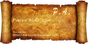 Papiu Alícia névjegykártya